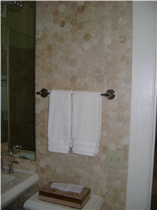 Travertine Mosaic Bathroom Wall and Floor