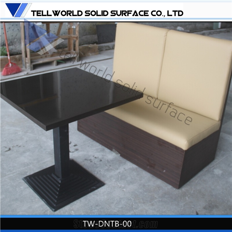 China White Manmade Stone Acrylic Coffee Table Modern,Restaurant Table and Booth Design