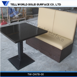 China White Manmade Stone Acrylic Coffee Table Modern,Restaurant Table and Booth Design
