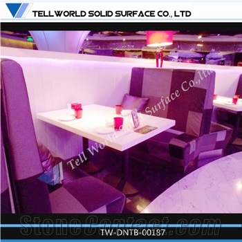 China White Manmade Stone Acrylic Coffee Table Modern,Restaurant Table and Booth Design