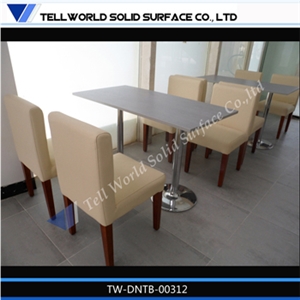 China White Manmade Stone Acrylic Coffee Table Modern,Restaurant Table and Booth Design