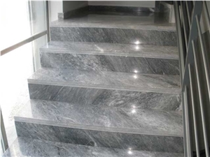 Aliveri Marble Staircase, Steps and Riser, Grey Marble Greece Stairs & Steps