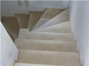 Vratza Limestone Staircase, Beige Limestone Bulgaria Stairs & Steps