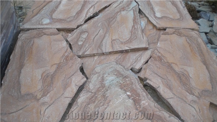 Karystos Stones Brown Polygon, Karystos Brown Slate Irregular Flagstone