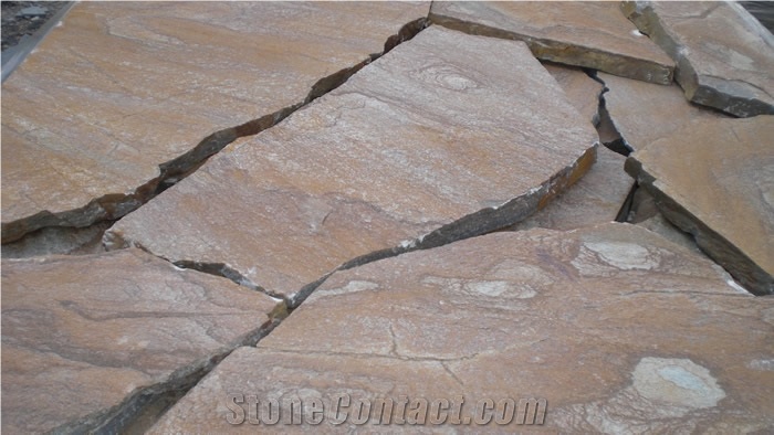 Karystos Stones Brown Polygon, Karystos Brown Slate Irregular Flagstone