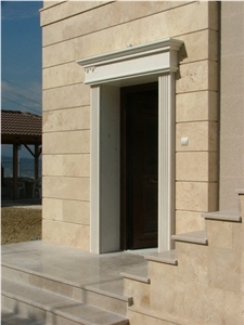 Travertine Wall Cladding, Facade, Vamvakofito Travertine Walling Stone, Beige Travertine Greece Wall Cladding