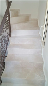 Volakas Marble Stairs, White Marble Greece Stairs & Steps