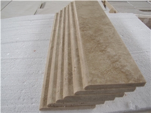 Blanco Standard Travertine Skirtings, Beige Travertine Turkey Stairs & Steps