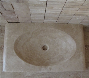 Karaman Light Travertine Honed Wash Basins