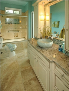 Yellow Brazil Granite Bathroom Countertops, Bath Tops