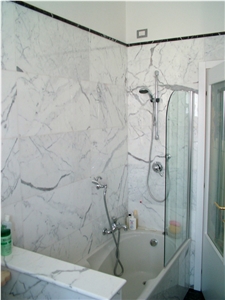 Bianco Venato Marble Bathhroom Design, Wall and Flooring, Shower Design, White Marble Italy Bath Design