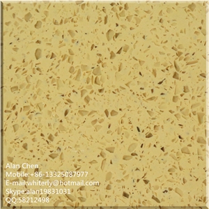 Artificial Quartz Stone Slabs & Tiles, China Green Quartz Stone