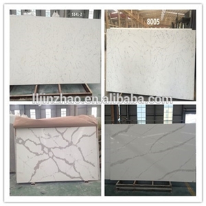 White Quartz Stone Slabs for Kitchen Countertop, Artificial Stone Slabs