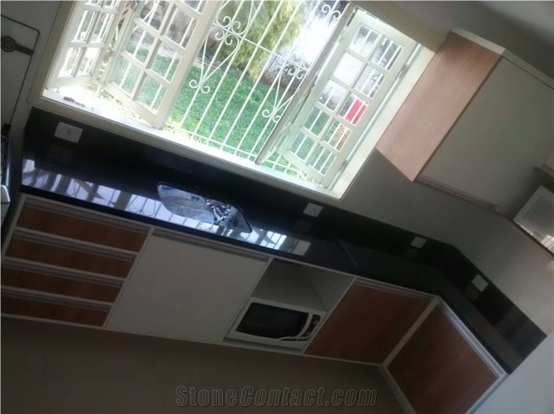 Granito Preto Sao Gabriel Kitchen Perimeter Countertop