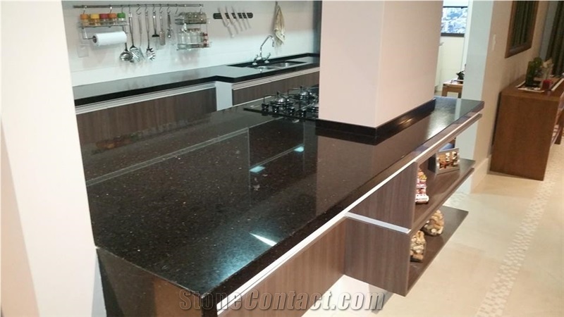 Granito Preto Sao Gabriel Kitchen Perimeter Countertop