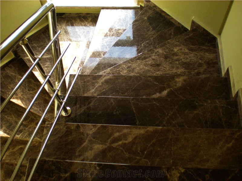 Emperador Dark Brown Marble Steps, Dark Emperador Sawn Cut Marble Tile with Own Quarry, Marron Imperial Marble, Dark Coffee Marble and Dark Emperador Ns-M3/D13