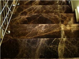 Emperador Dark Brown Marble Steps, Dark Emperador Sawn Cut Marble Tile with Own Quarry, Marron Imperial Marble, Dark Coffee Marble and Dark Emperador Ns-M3/D13