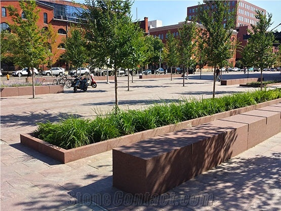 Colorado Rose Red Granite Textured Finish Used Primarily for Outdoor Applications Such as Pavers and Panels