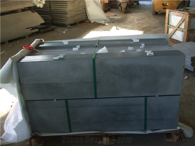 Hainan Grey Honed Surface Tiles Cut to Size, China Grey Basalt