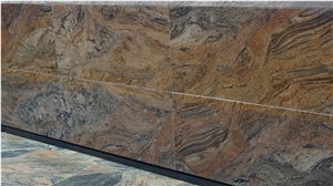 Multi-Color Red Granite Polished Slab, China Multicolor Red Granite