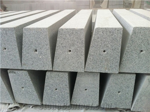 New G603 Kerbstone with Hole, Grey Granite Kerbs