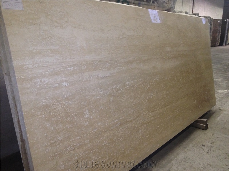 Tivoli Travertino Bianco Travertine Block, Italy Beige Travertine