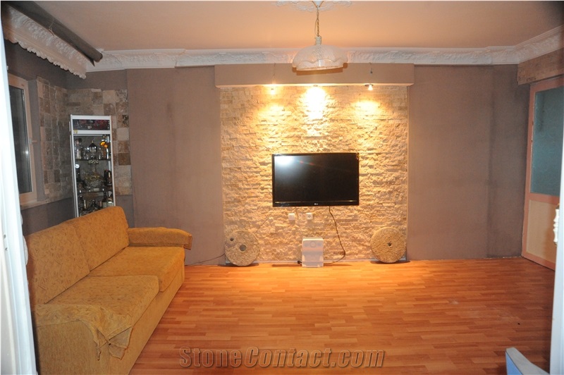 Ledger Stone Panels Split Face Travertine Tiles