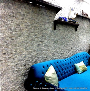 Split Face Silver Travertine Tiles Decors Wall Cladding Tiles