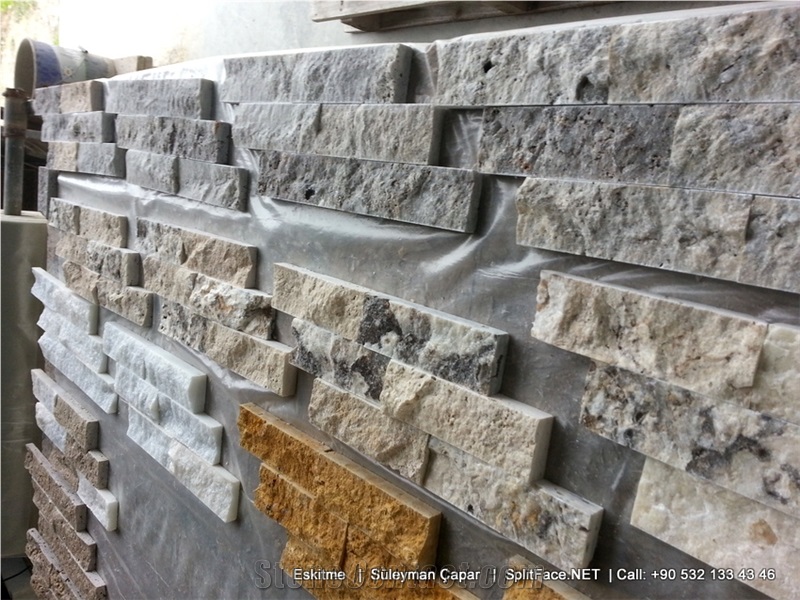 Split Face Travertine Tiles Veneers Decors Wall Cladding