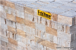 Split Face Travertine Tiles Wall Cladding Stones, Beige Travertine Wall Cladding Turkey