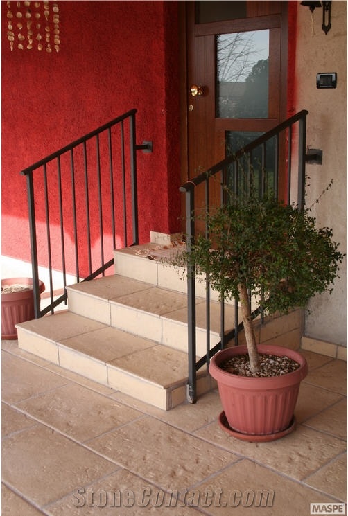 Pietra Di Istrian Shells Limestone Patio Pavements, Beige Limestone Cube Stone & Pavers