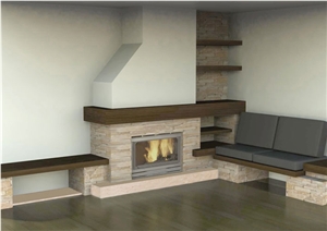 Sliven Sandstone Masonry Fireplace Design Sliven Sandstone Masonry Fireplace Design