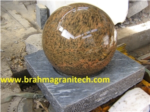 Rock Ball Fountain,Rock Fountain,Rock Water Feature,Rock Water Sculpture, Beige Granite Sphere Ball