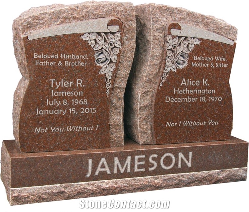 Rock Of Ages American Red Granite Gravestone