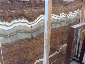 Brown Fantastic Onyx Tiles and Slabs