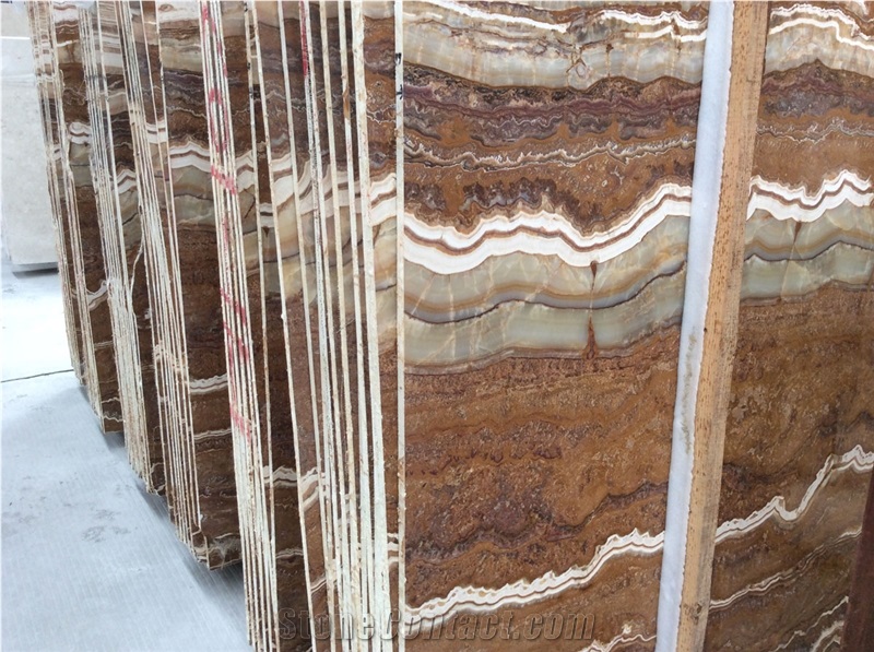 Brown Fantastic Onyx Tiles and Slabs