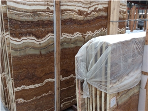 Brown Fantastic Onyx Tiles and Slabs