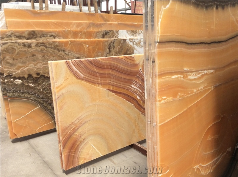 Yellow Fantastic Onyx Tiles and Slabs