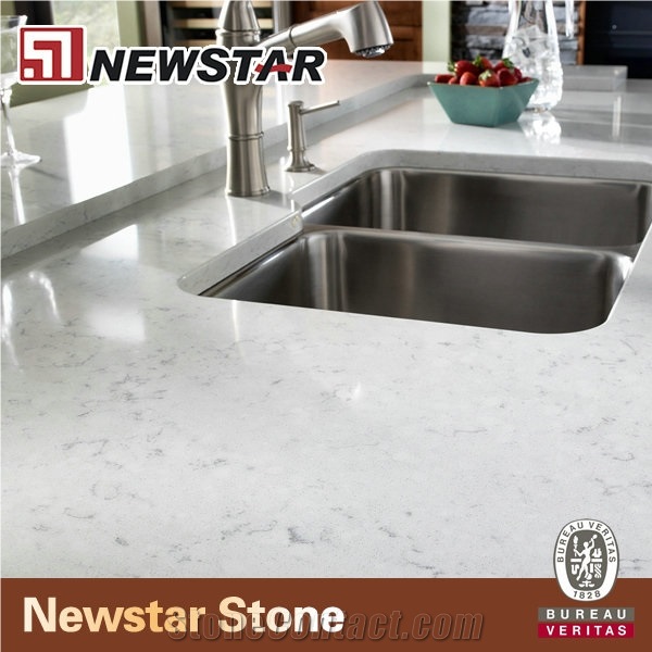 Quartz Countertop Popular Color White Carrara Quartz Stone Panel