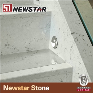 Quartz Countertop Popular Color White Carrara Quartz Stone Panel