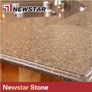 Stone Factory 93 Quartz Sand Compressed Artificial Quartz Stone Countertop, Brown Quartz Stone