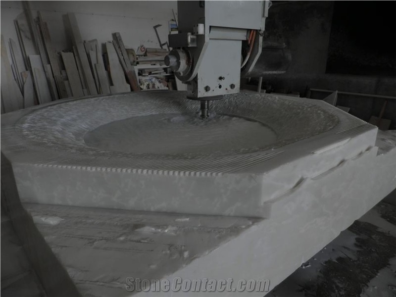 Branco Estremoz Marble Carving Fountain, White Marble Portugal Fountain