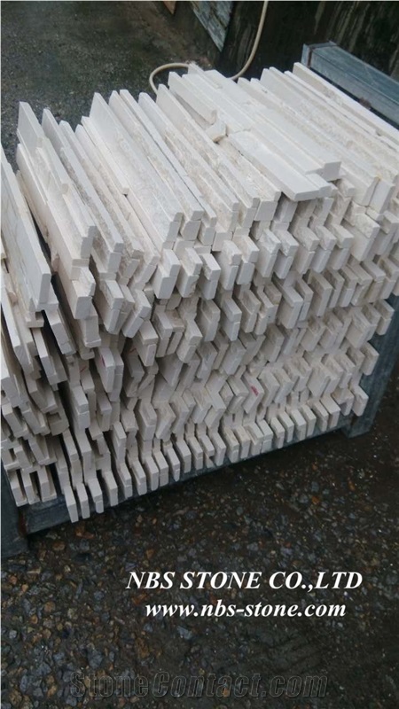 Beige Marble Split Face Wall Cladding