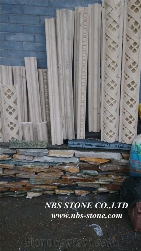 Beige Marble Split Face Wall Cladding