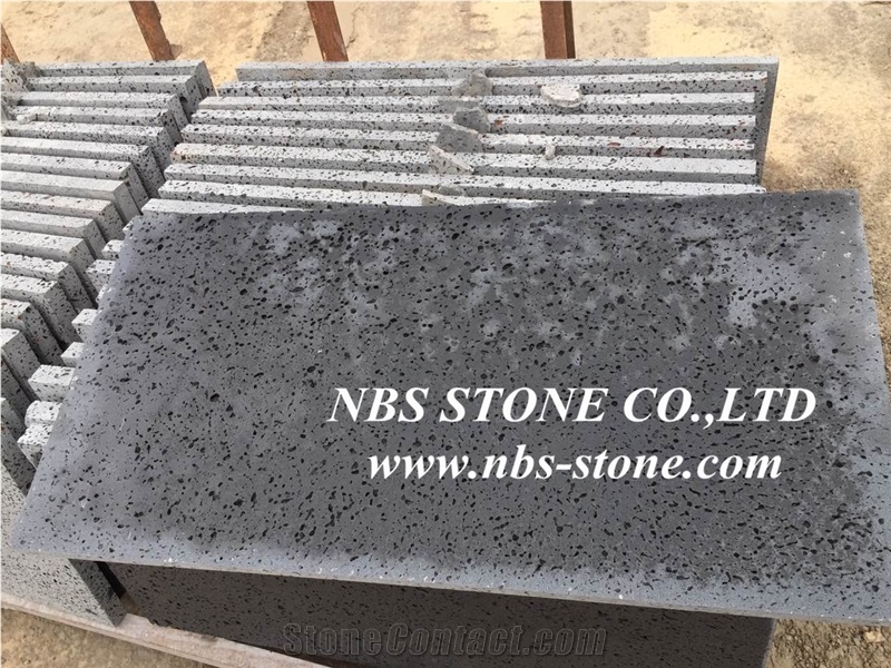 China Black Basalt Tiles & Slabs, Hainan Black Basalt / Hainan Basalt /Lava Stone /Basaltina /Basalto /Walling ,Flooring,Cladding