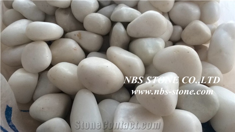 White Polished Pebbles,River Pebbles for Walkway