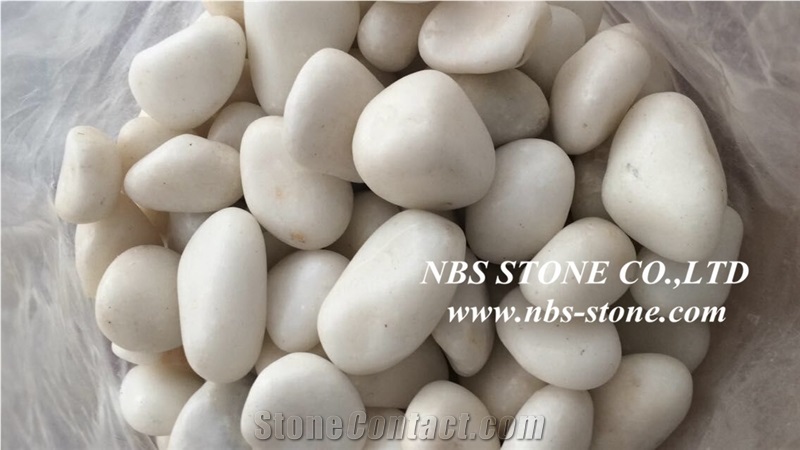 White Polished Pebbles,River Pebbles for Walkway