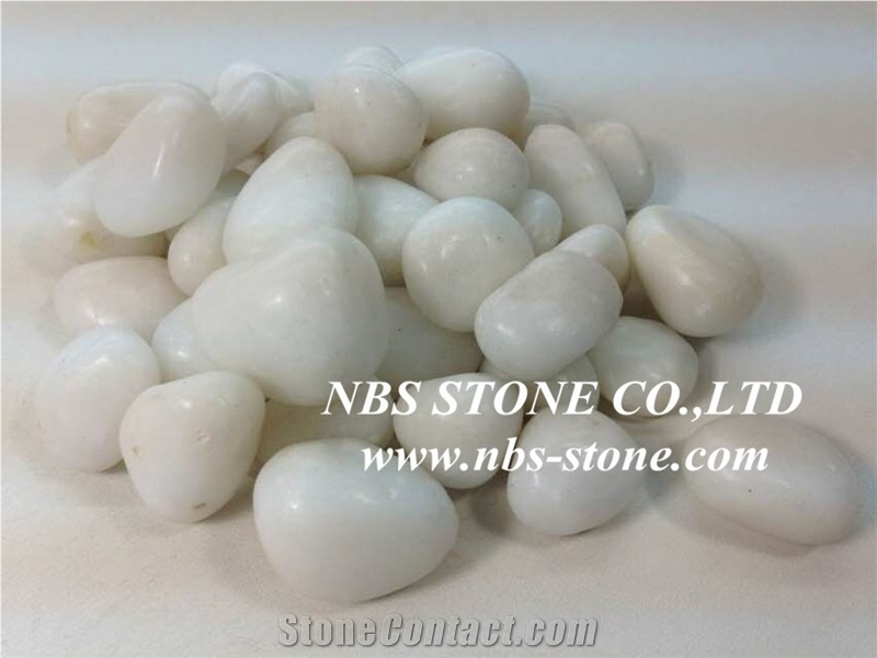 White Polished Pebbles,River Pebbles for Walkway