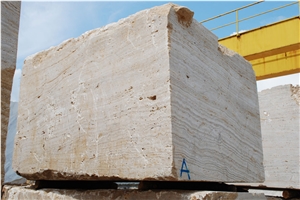 Eurotravertine Beige Blocks, Skra Travertine Greece Blocks