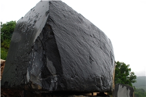 Evenos (Edessa) Pure Black Marble Blocks Greece